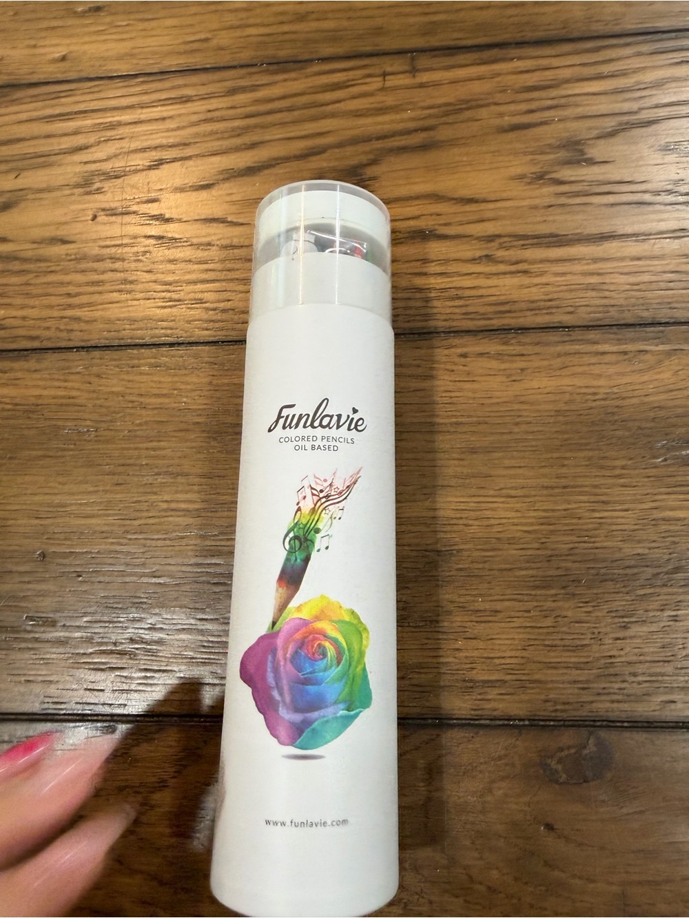 White Rainbow Rose Colored Pencils Set
